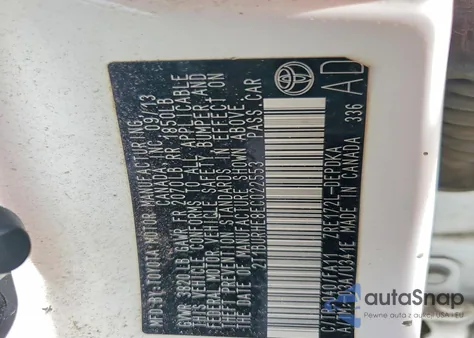 2014 Toyota Corolla L z USA, uszkodzony, nr VIN 2T1BURHE8EC022553